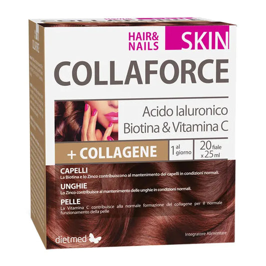 Collaforce Skin Hair & Nails Acido Ialuronico Biotina e Vitamina C 20 Fiale