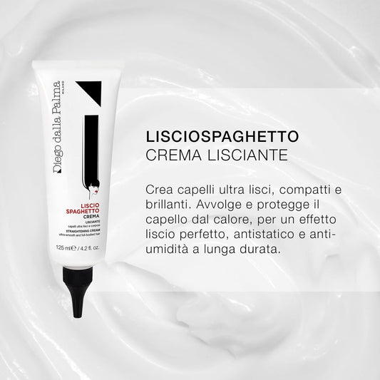 Diego dalla Palma | LISCIOSPAGHETTO - Crema LISCIANTE, Crema Capelli Liscio Perfetto, Antistatico e Anti-umidità a Lunga Durata, 125ml